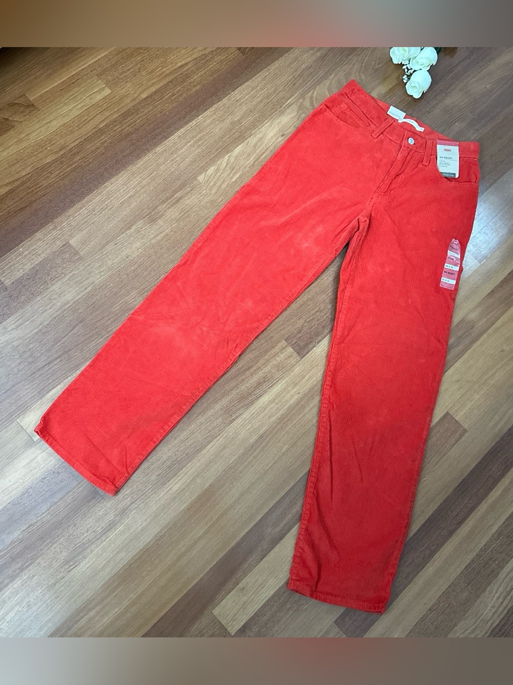 Levi's Red High-Rise Straight Corduroy Jeans